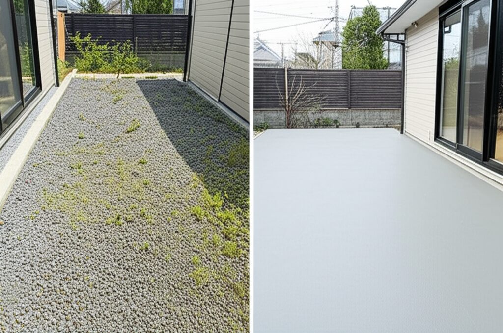 【ケース別】砂利からコンクリートへリフォームする場合の費用とメリット・デメリット